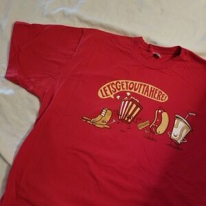 Movie theater snacks Tshirt men’s XL red short sleeve shirt